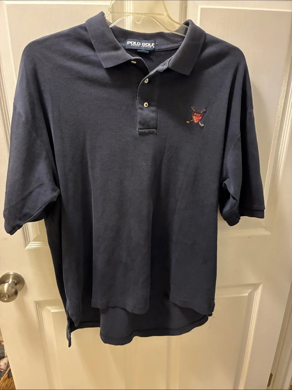 Polo Golf Vintage 1990s Boxy Men’s Navy Polo Shirt Made in USA